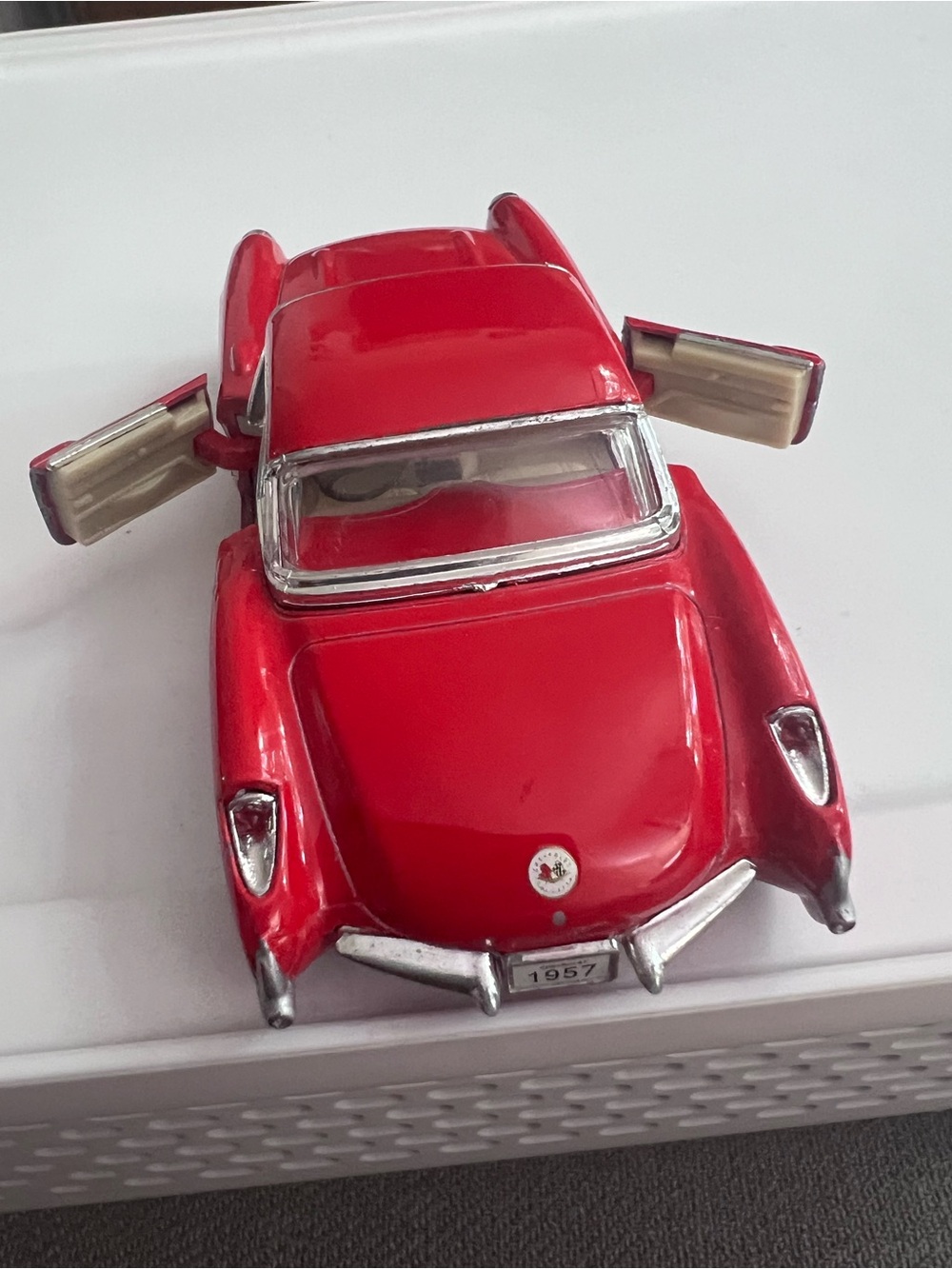 Vintage 1957 Chevrolet Corvette Diecast Model Car 1:34 Scale - Red